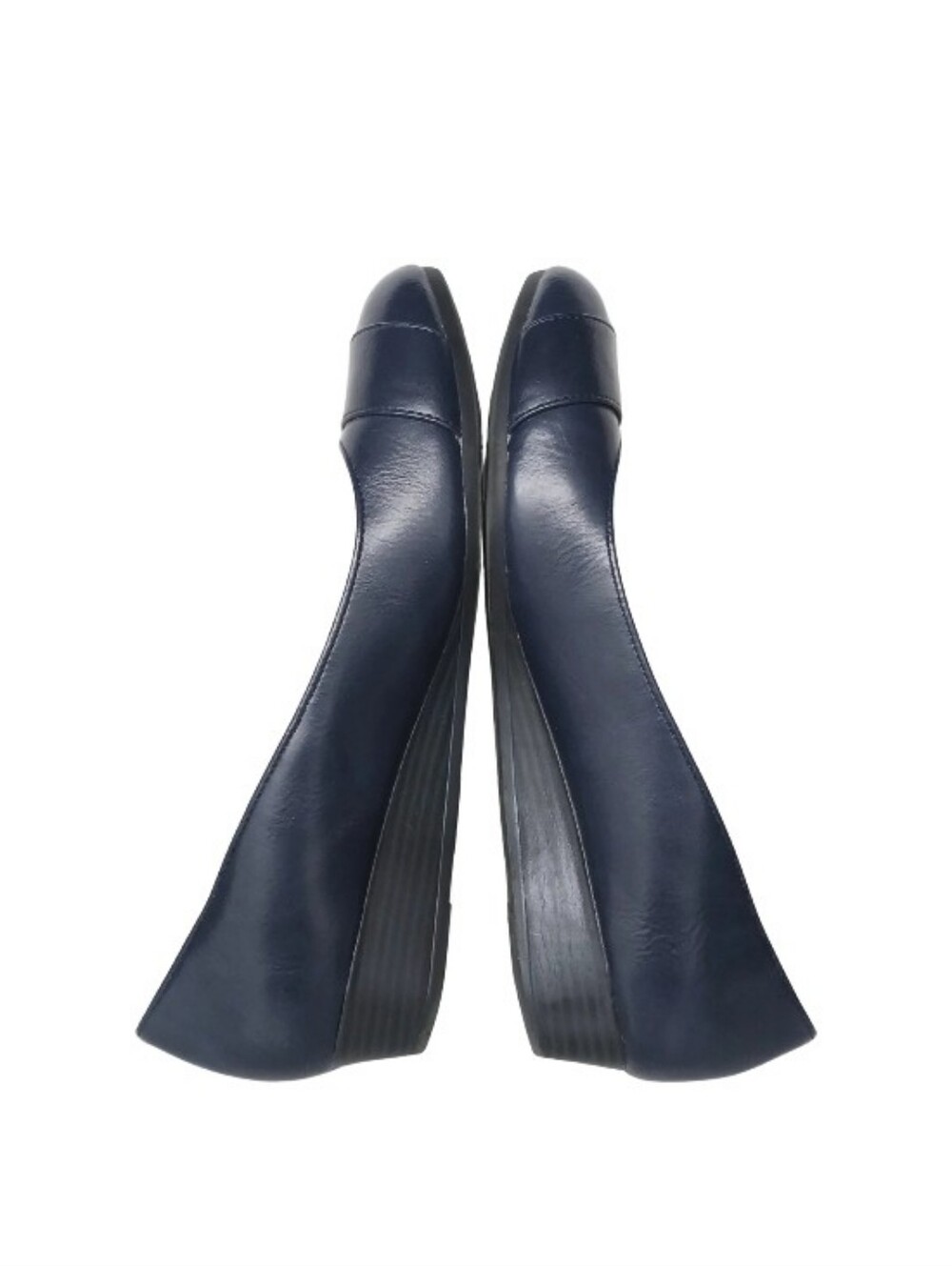 Lifestride Heels Women's 7.5 Navy Blue Slip-on Professional Wedge Shoes - Picture 4 of 8